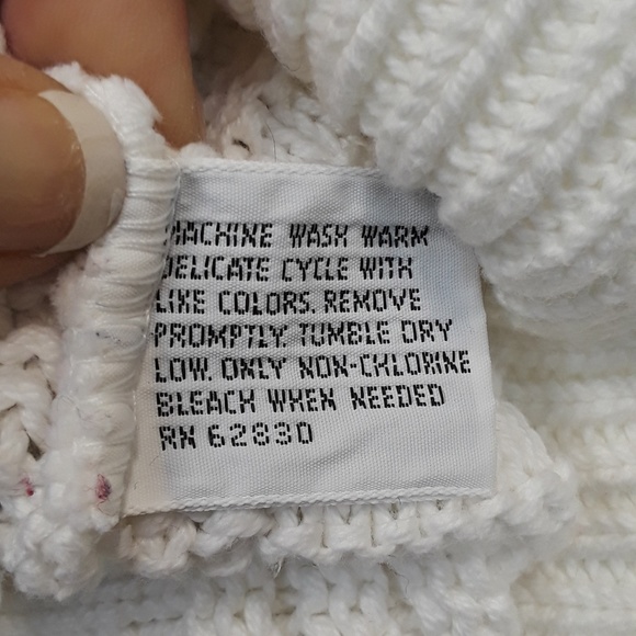 VINTAGE 90''s white oversized turtleneck sweater size Medium - Picture 4 of 8